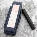 【クーポン発行中】認印 銀行印 アタリ付き 黒水牛 10.5mm または 12mm 印鑑 ウインドケース メタリックブルー ピンクハート 印鑑ケース ケース付き...
