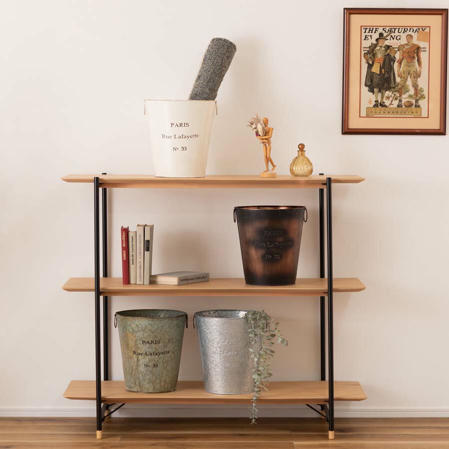 ゴミ箱 おしゃれ ごみ箱に見えない ダストボックス 蓋なし アンティーク リビング バケツ くず入れ 安い 人気 [2]