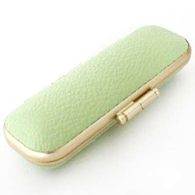 【100円クーポン中】印鑑ケース はんこケース 牛革 ブランドA ゴールド フレーム 黄緑色 10.5mm 〜 12mm と 13.5mm 〜 15mm から選...