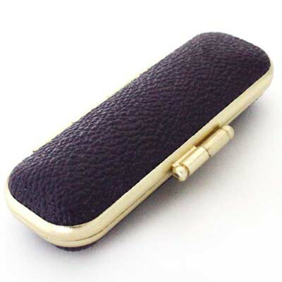【100円クーポン中】【印鑑ケース はんこケース】 牛革 ブランドA ゴールド フレーム パープル 10.5mm 〜 12mm と 13.5mm 〜 15mm ...