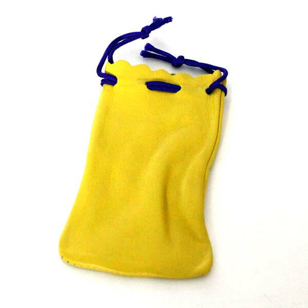 【クーポン発行中】 皮袋 大袋 中 NO3 黄色 60mmx100mm 巾着 プレゼントやギフトに！