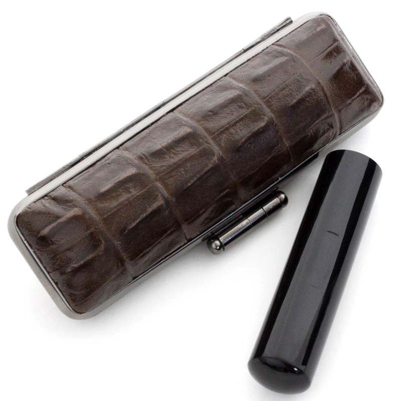 【100円クーポン中】印鑑 銀行印 12mm セット ケース付き はんこ 黒水牛 アタリ付き ケース付き かっこいい イタリアンワニ 印鑑ケース 朱肉付き 旧字 特殊文字 作成 プレゼント ギフト 女性 男性 夫婦 結婚 成人 祝い カタカナ ローマ字 英語 外国人 送料無料
