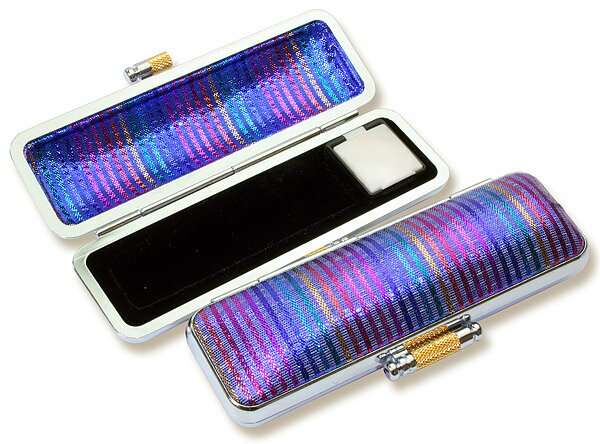 【100円クーポン中】実印 印鑑ケース おしゃれ 15mm はんこケース かぐや ケース ブルー おしゃれ 13.5mm〜15mm 朱肉付き 印鑑収納 女性 プ...