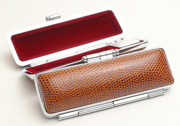 【100円クーポン中】印鑑ケース はんこケース ST枠 ニュートカゲ ケース 茶色 10.5mm 〜 12mm 朱肉付き おしゃれ 印鑑収納 プレゼントやギフト...