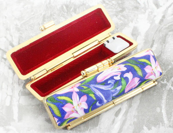 【100円クーポン中】印鑑ケース 15mm はんこケース ST枠 ゴールド 花 ケース すいせん2 13.5mm〜15mm おしゃれ 印鑑収納 朱肉付き ハンコ...