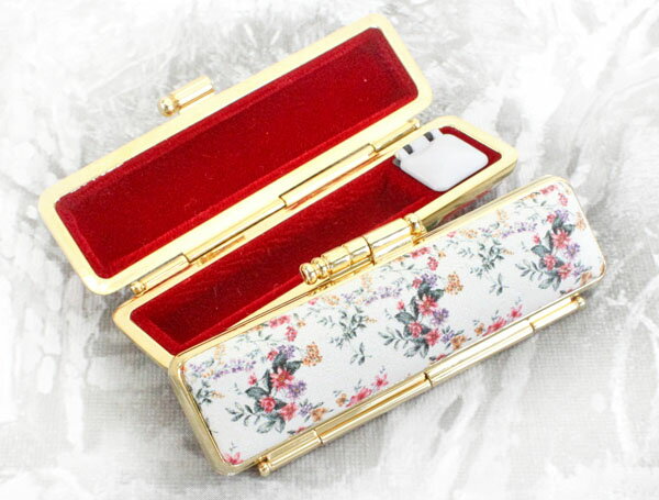 【100円クーポン中】印鑑ケース はんこケース ST枠 ゴールド 花 ケース ペンタス 10.5mm 〜 12mm おしゃれ 印鑑収納 朱肉付き ハンコケース ...