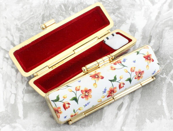 【クーポン発行中】 印鑑ケース はんこケース ST枠 ゴールド 花 ケース ジャスミン 16.5mm 〜 18mm おしゃれ 印鑑収納 朱肉付き ハンコケース 印鑑 ケース プレゼントやギフトに! 実印 銀行印 認印 個人ハンコ