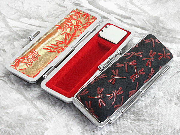 【100円クーポン中】印鑑ケース はんこケース 黒印伝 鹿革 赤とんぼ 16.5mm 〜 18mm おしゃれ 印鑑収納 朱肉付き ハンコケース 印鑑 ケース プ...