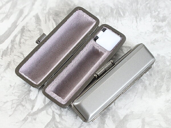 【100円クーポン中】印鑑ケース はんこケース チタンカラー ケース シルバー 16.5mm 〜 18mm 高級硬質 プラスチック製 おしゃれ 印鑑収納 朱肉付...