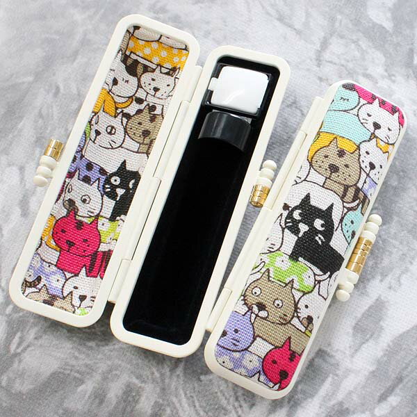 【100円クーポン中】印鑑ケース 猫 ねこ はんこケース ネコラッシュ ケース 10.5mm 〜 12mm ケースの中が汚れないキャップタイプ かわいい 印鑑収...