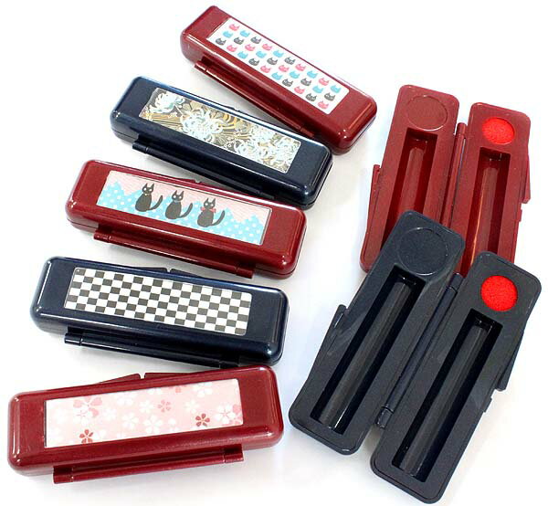 【ポイント2倍】印鑑ケース 朱肉付き はんこケース 40パターンから選べる。 ウインドケース 10.5mm 〜 12mm ABS樹脂ラメ プラスチックケース プ...