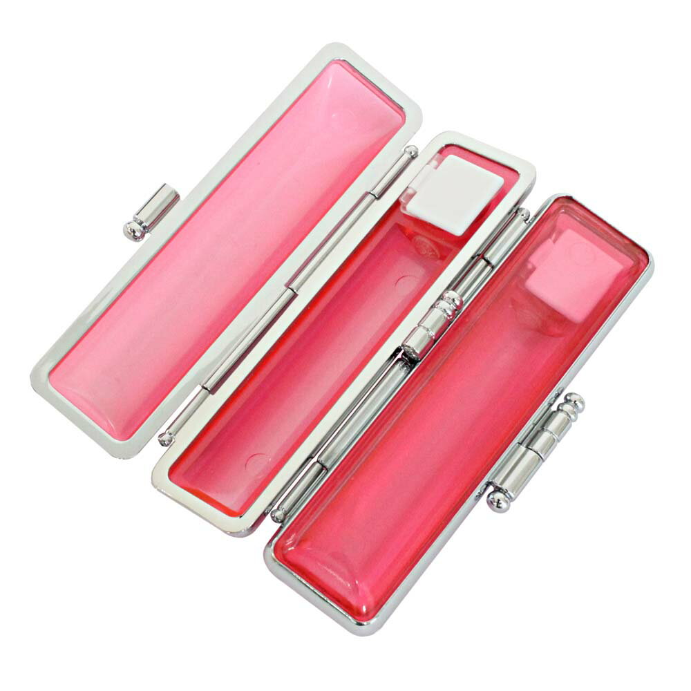 【ポイント2倍】印鑑ケース はんこケース スケルトン ケース 10.5mm 〜 12mm クリア ピンク かわいい 印鑑収納 朱肉付き ハンコケース 印鑑 ケー...