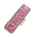 【100円クーポン中】印鑑ケース 15mm はんこケース 牛革 バラ押し ケース ピンク 薔薇 13.5mm〜15mm おしゃれ 印鑑収納 朱肉付き ハンコケー...