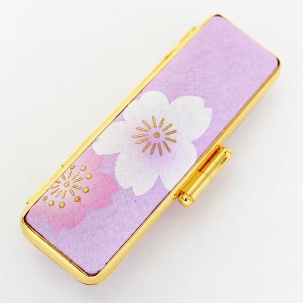 【100円クーポン中】実印 印鑑ケース おしゃれ 15mm はんこケース 春霞 ケース パープル色 13.5mm〜15mm 印鑑収納 朱肉付き ハンコケース 印...