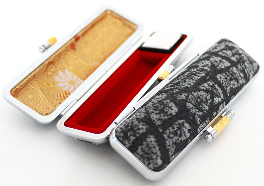 【100円クーポン中】実印 印鑑ケース おしゃれ はんこケース カモシカ革ケース グレー色 16.5mm 18mm 朱肉付き 印鑑収納 16.5ミリ 18ミリ