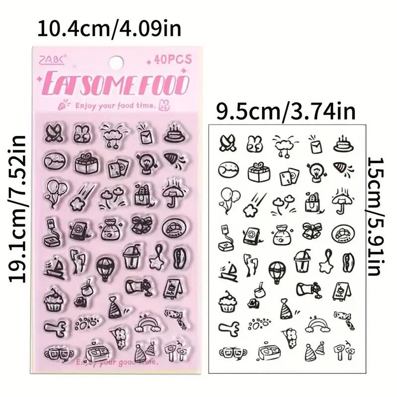 Stamps - 【ポイント2倍】クリアスタンプ NO.16 1シート シリコンスタンプ 手帳 スケージュール帳 ジャーナル 印鑑 はんこ
