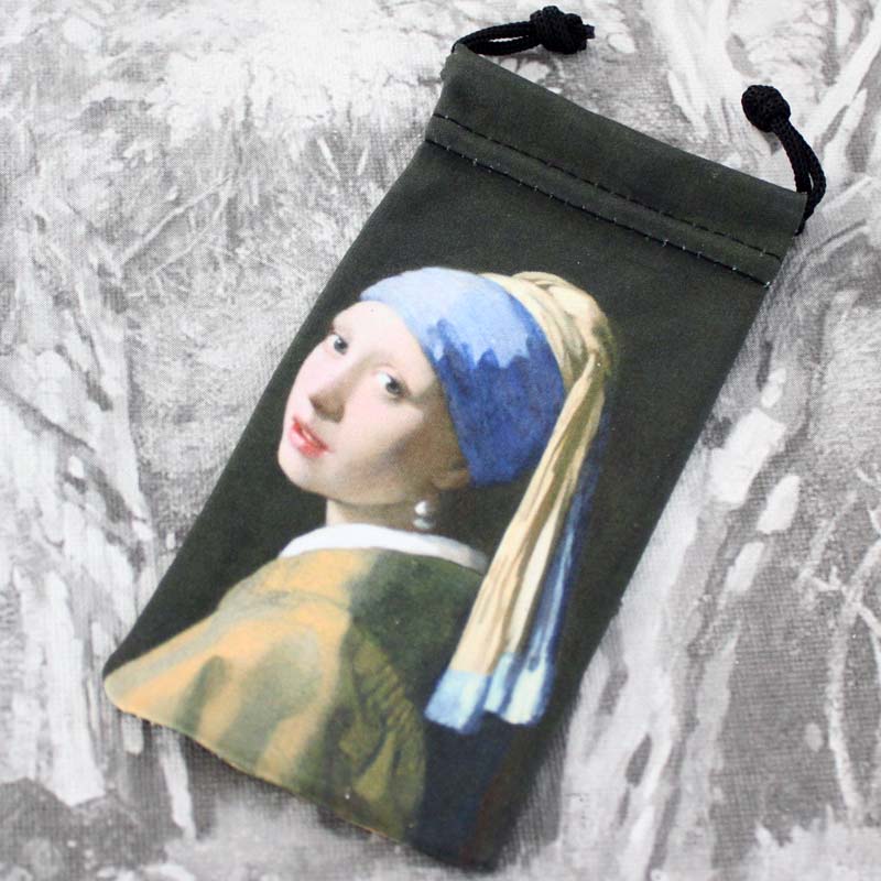 【ポイント2倍】マイクロファイバー 布袋 NO.36 巾着 真珠の耳飾りの少女 ヨハネス・フェルメール 印鑑ケース収納袋 印鑑ケースを1本収納可幅 130mmx...