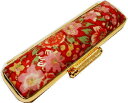 ◆【印鑑ケース・はんこケース】四季の庭園ケース【金色枠・花盛り・赤】10.5mm?12mm用/おしゃれ!/朱肉付/プレゼントやギフトに!【実印・銀行印・認印・個人ハンコ福袋価格】【RCP】