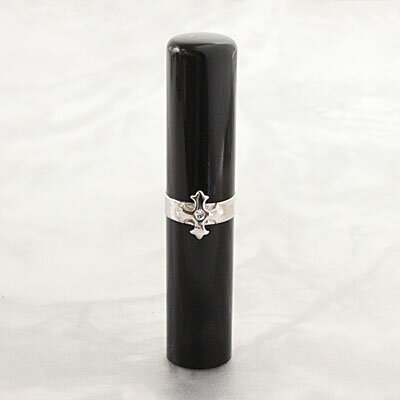 【300円クーポン中】印鑑 銀行印 女性 はんこ ルミネーム ビジュー ブラック BJ-1 クロス 黒水牛印鑑 12mm 銀行印 認印 ケースなし スワロ付き ...