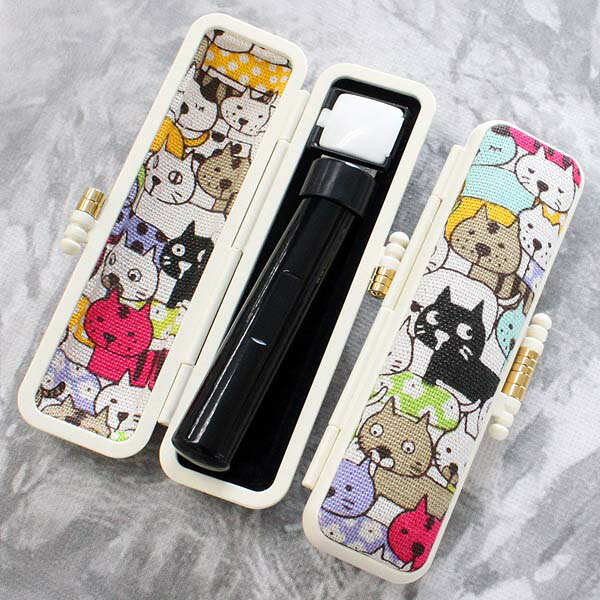 【100円クーポン中】印鑑 はんこセット 黒水牛 ケース付き 10.5mm または 12mm 認印 銀行印 ネコラッシュ 印鑑ケース ケース付きセット かわいい...