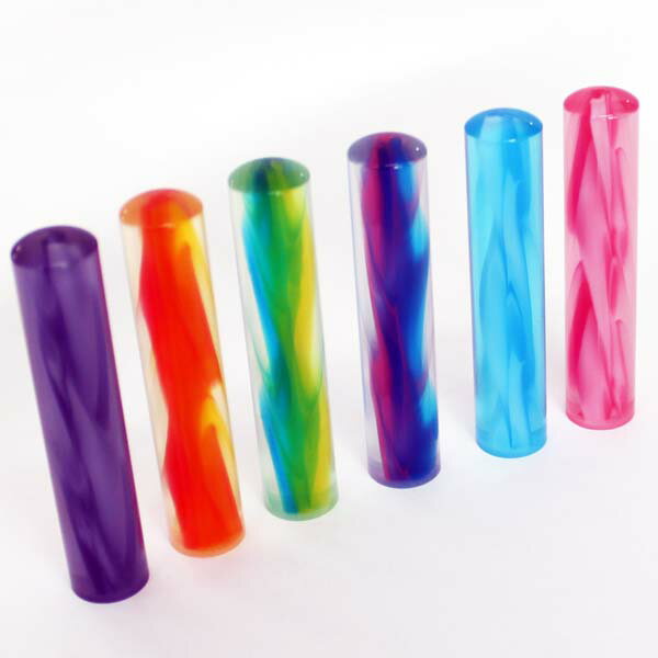 【ポイント2倍】印鑑 認印 10.5mm はんこ 認め印 びいどろ アクリル 可愛い 6色から選べます 旧字 特殊文字 カタカナ ローマ字 英語 外国人 作成 ...