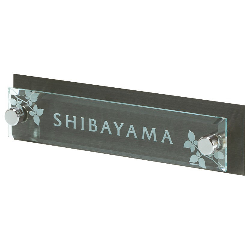 【100円クーポン中】マンション 表札 マンション プレート アヴァンス・メゾン ガラス調 アクリル＋ステンレス ブラックステンレスタイプ NAVP-GK-22(4.0)