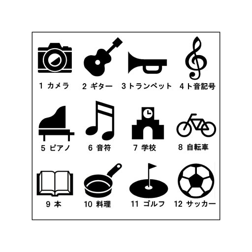 手帳 スタンプ はんこ 6mm イラスト No.1〜12 ミニ 絵柄印 浸透印 brother ブラザー シャチハタ式 スタンプ印 スケジュール オーダー カレンダー 子供の連絡帳に カメラ ギター トランペット ト音記号 ピアノ 音符 学校 自転車 本 料理 ゴルフ サッカー ボール 音楽 手帳 スタンプ はんこ 6mm イラスト No.1〜12 ミニ 絵柄印 浸透印 brother ブラザー シャチハタ式 スタンプ印 スケジュール オーダー カレンダー 子供の連絡帳に カメラ ギター トランペット ト音記号 ピアノ 音符 学校 自転車 本 料理 ゴルフ サッカー ボール 音楽