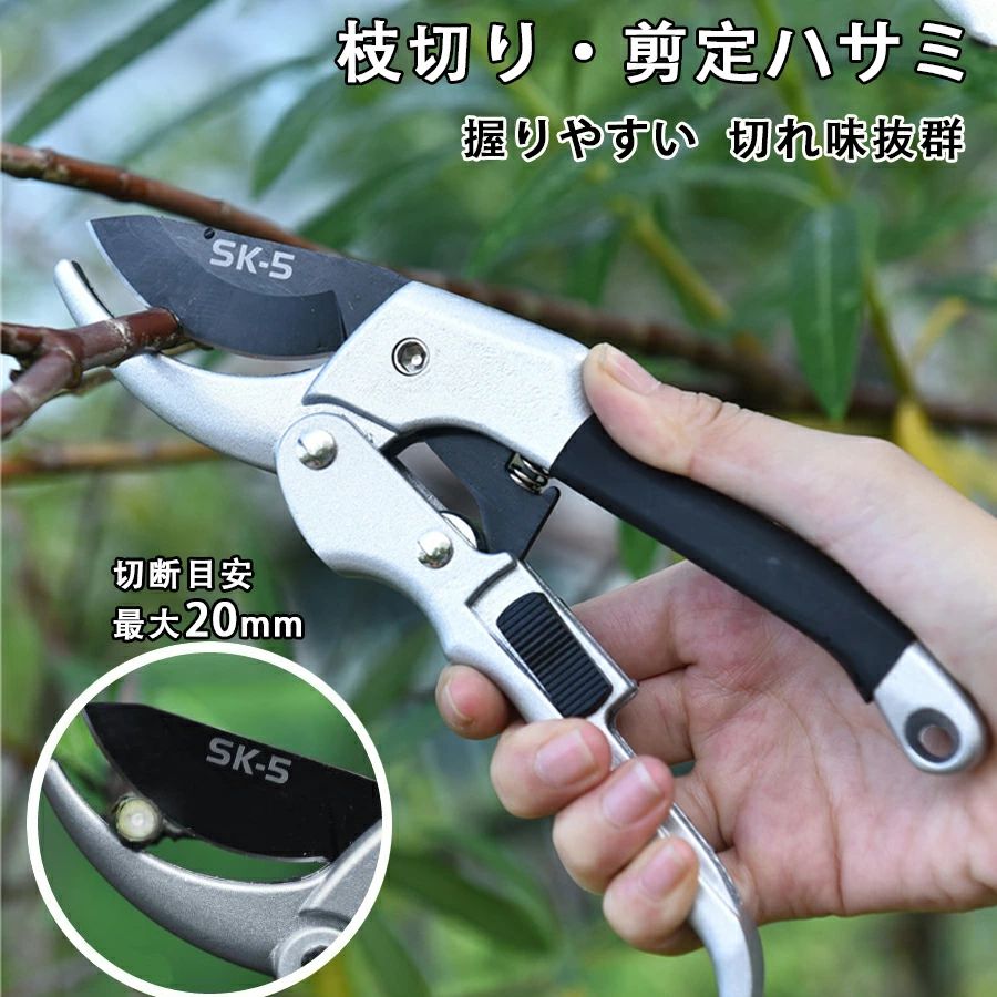 剪定ばさみ はさみ ハサミ 庭 ガーデン 園芸 枝切り 枝切りばさみ ロック 作業 庭木 クリックポスト 送..