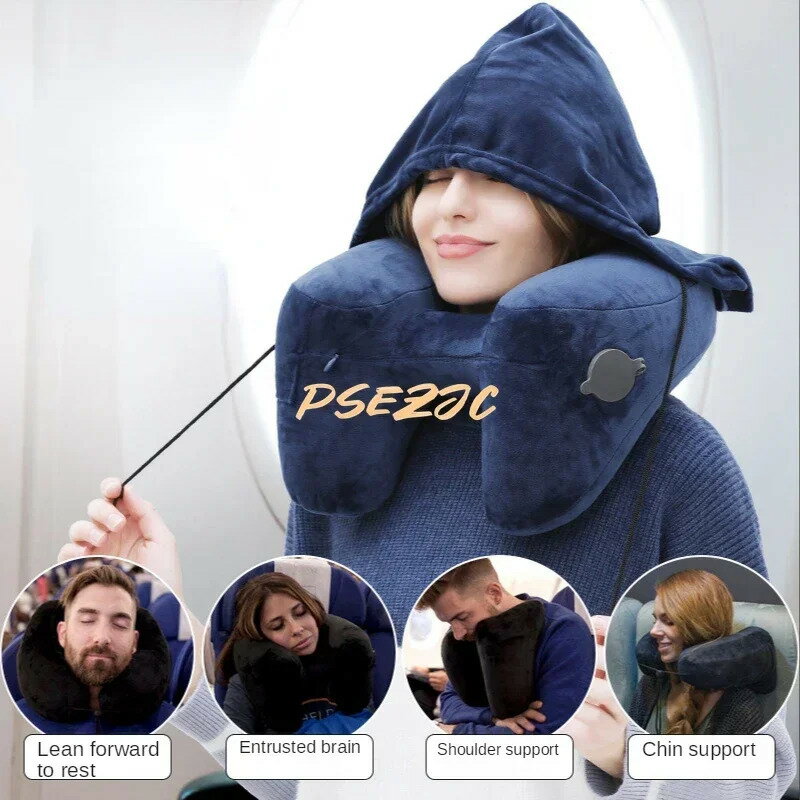 多機能ポータブルネックピロー,インフレータブルタイプH,アウトドアキャンプ,長距離旅行に適しています