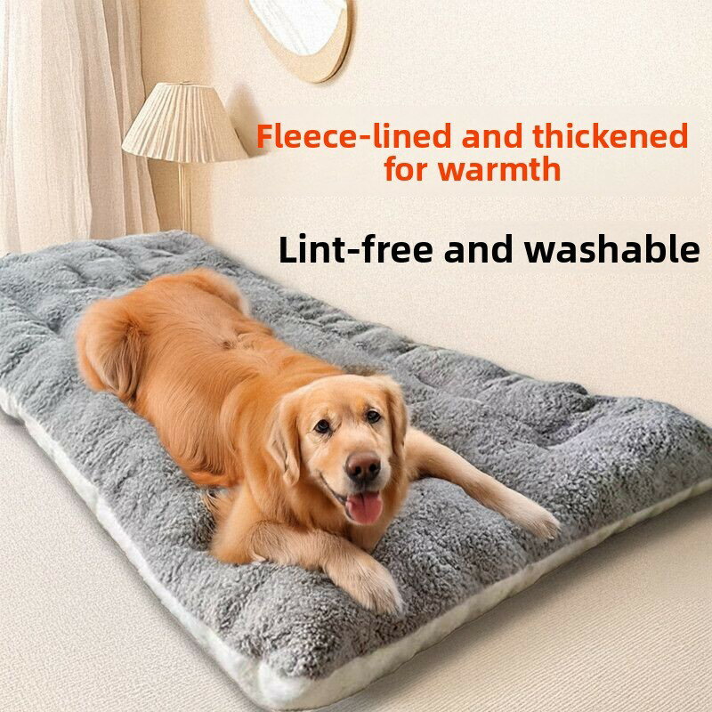 Rakuten - 犬用ペットベッド特大ぬいぐるみ犬用ベッドソファ厚手超ソフトポリエステルペットマット犬用クレートマットベッド大型犬用冬用