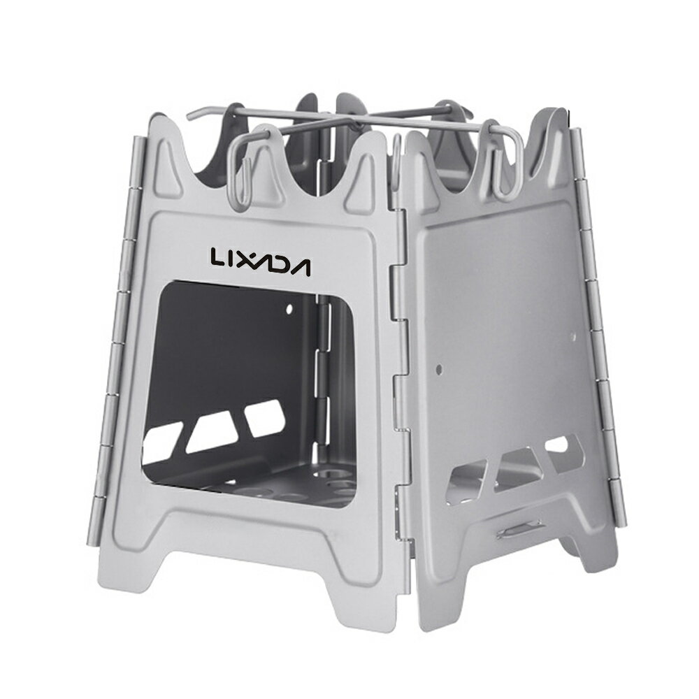 ステンレス鋼の折りたたみ式薪ストーブ,屋外スイングストーブ,キャンプやハイキング用のヒンジ付き薪ス..