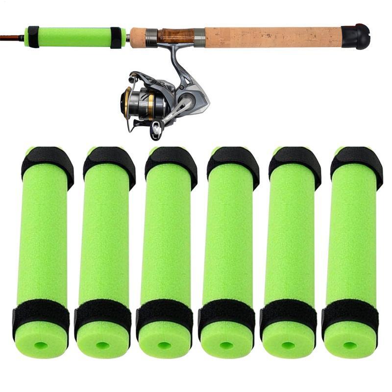 ロッドフロート釣り竿 6 個フォームロッド Floaties カヤック釣り竿フローターストラップ付き釣具狭いロッドを防止する