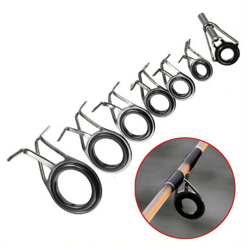 ベイトキャスティングアイラインリング,釣り竿ガイド,さまざまなサイズ,0.5 cm, 0.6 cm, 0.8 cm, 1.1 cm, 1.4 cm, 1.8cm,cm,直径cm,7個