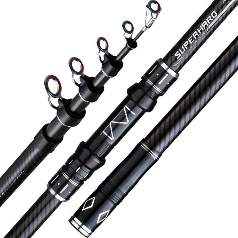 2.1-4.5 メートル伸縮釣竿カーボンスピニング釣竿ボート海水淡水ビーチロックサーフキャスティングベイトキャスティングロッド