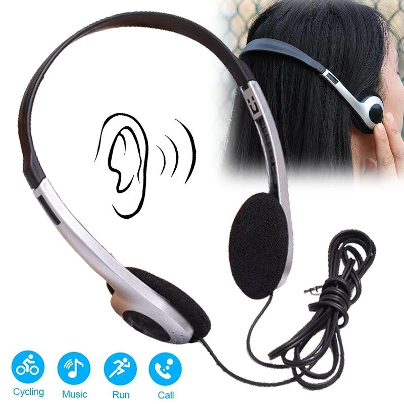Rakuten - 3.5mmジャック付きユニバーサル有線ヘッドセット,ゲーミングコンピューター,スポーツ,携帯電話,mp3,ヘッドマウント