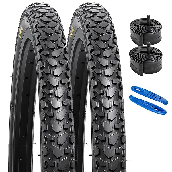 Rakuten - 2本セット,20 1.75 タイヤ,20x1.75 47-406 自転車タイヤ + 20x1.5/1.75 チューブ米式バルブ32mm+タイヤレ