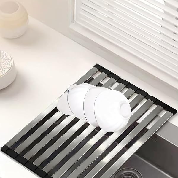 Rakuten - 【多機能】水切りラックシンク調理台 32~60cm選択可能 55cm 厚い 304ステンレス鋼 四角 水切りプ