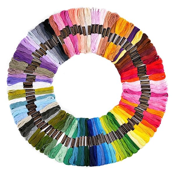 Rakuten - 刺繍糸 セット 100色 セット カラフル 縫い糸 刺しゅう糸 長8m 6本綴 高質量 多用途 刺繍セット