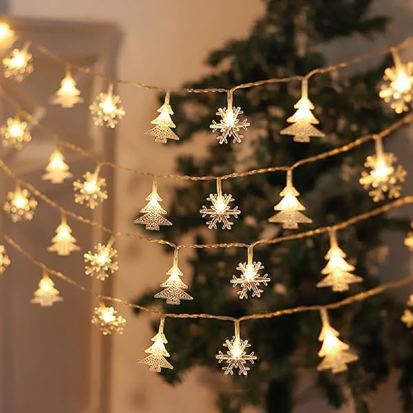 Rakuten - クリスマスイルミネーション 電池式 ストリングライト 雪花 10M-80LED電飾ライト クリスマス