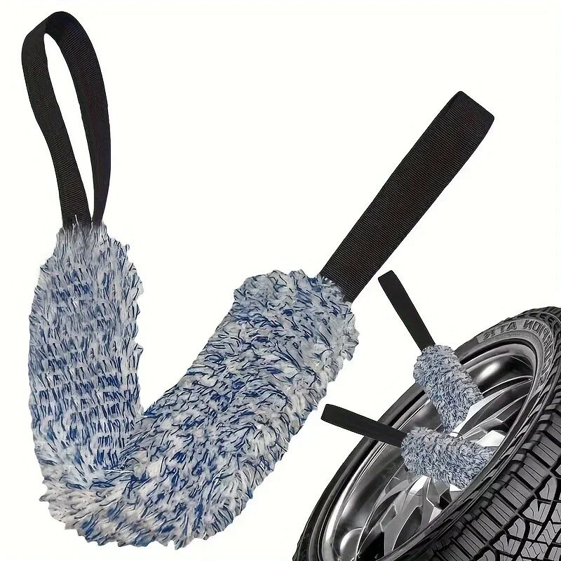 Rakuten - ホイールリムクリーニングブラシ、車のホイールウォッシュタオルブラシ、ソフト車のホイールクリーニングブラシ、豪華なホイールコーナー車乾燥タオル