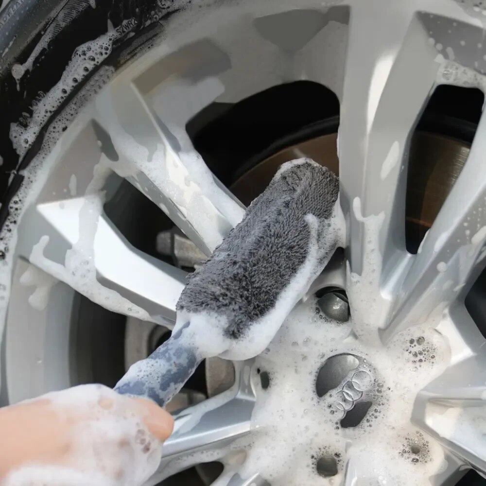 自動洗浄クリーナーツール自動ホイール洗浄クリーニング洗車ポータブルマイクロファイバーホイールタイヤリムブラシ車プラスチックハンドル付き