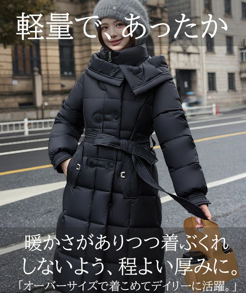 ロン キルティングコート 中綿ジャケット ロング丈 レディース