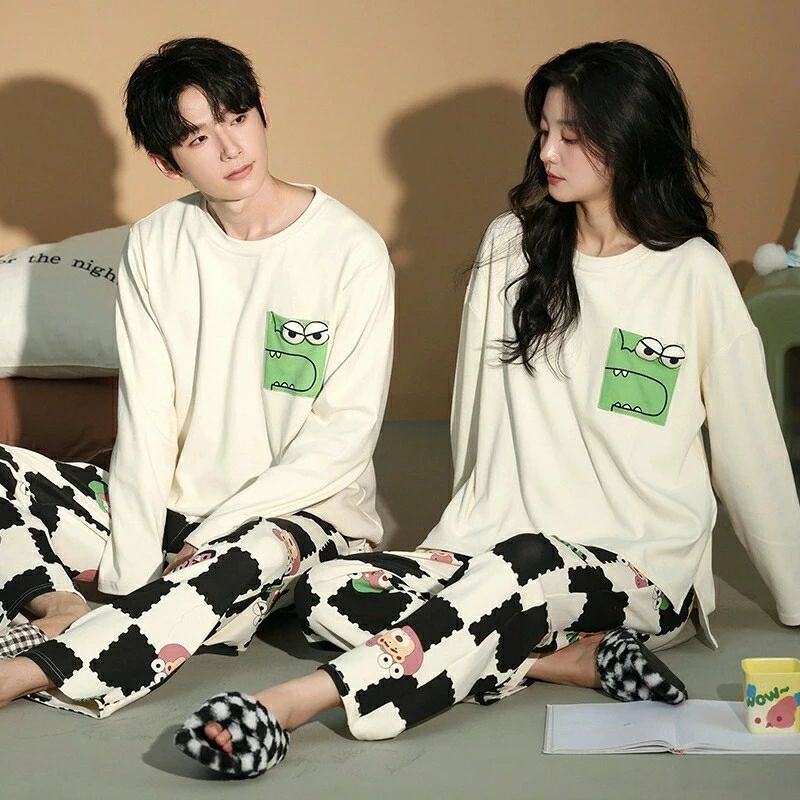 ゆったり セットアップ アニメ 春 セット 男女2着 長袖 パジャマ