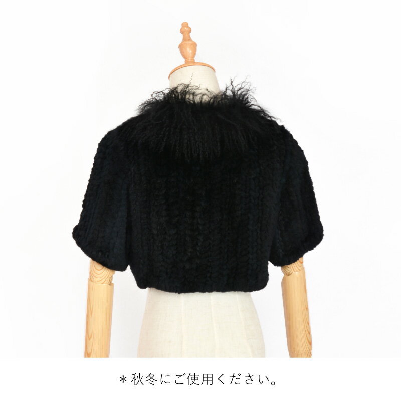 【 レンタル ボレロ 】 ブラック ラビット ( 9号 ) [ ジャケット 結婚式 おばあちゃん 祖母 ミセス パーティー フォーマル 入学式 謝恩会 お呼ばれ 40代 50代 60代 貸衣装 ビープラン ] 3