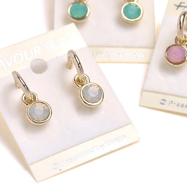 プチジュエル 2WAY レディース フープ ピアス 女性用 キラキラ ラインストーン シンプル ゴールド キュート 大人 上品 きれい ガーリー かわいい オフィスコーデ カジュアル メール便送料無料