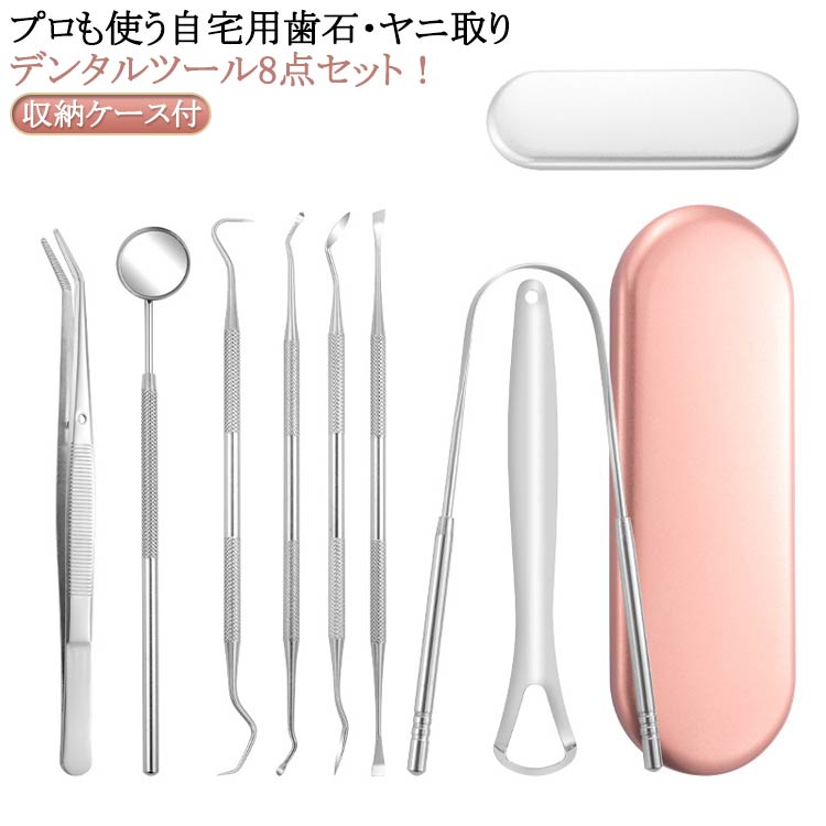 スケーラー 歯石除去 器具 歯石とり 歯垢 プロ仕様 自分で取る ヤニとり ステンレス製 先極細 歯石取り デンタルツール 口腔ケア器具 歯石取り 虫歯 口腔清潔 自宅用 8点セット 歯科ツールセット 歯石取り 送料無料 敬老の日 ギフト 母の日 父の日 プレゼント