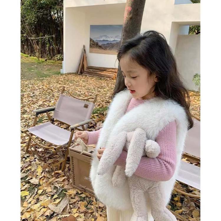 フェイクファー 女の子 ファーベスト 子ども服 クファー ボアベスト 可愛い ベスト...