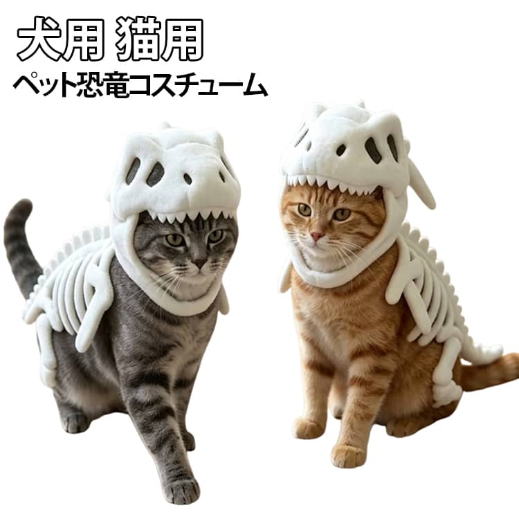 猫 恐竜 犬用 ペット服 かぶりもの 恐竜コスチューム 犬 ペット 猫用 スケルトン ペット ペット恐竜コスチューム コスチューム 仮装 ハロウィン 衣装 コスプレ 面白い パーティー おもしろ SNS映え ペットウェア 3D骨格 beppin14-10006676 Beppin楽天市場店 パッケージ画像