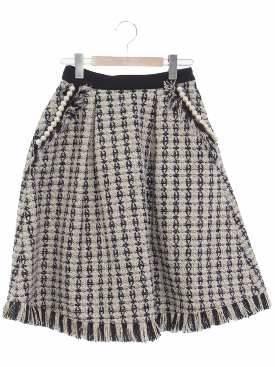チェスティ ツイードフレアスカート 13W701 0 ホワイト【中古】 IT6CSZIF2LXK