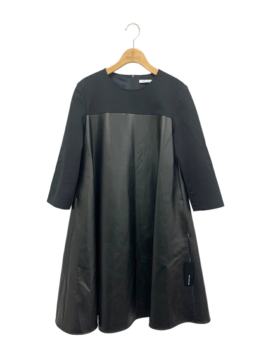 乐天商城 - フォクシーニューヨーク Dress Tessa 43872 ワンピース 40 ブラック フェイクレザー 切替デザイン ウォッシャブル【中古】ITWKDKWCCEFQ